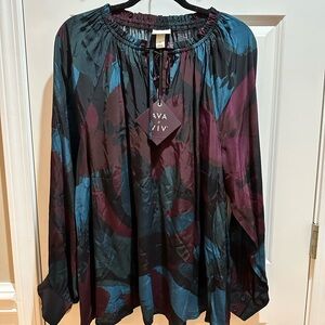 NEW Ava & Viv Multi Floral Blouse sz. 1X